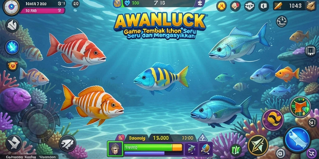 Screenshot permainan AWANLUCK dengan aksi Tembak Ikan yang seru.