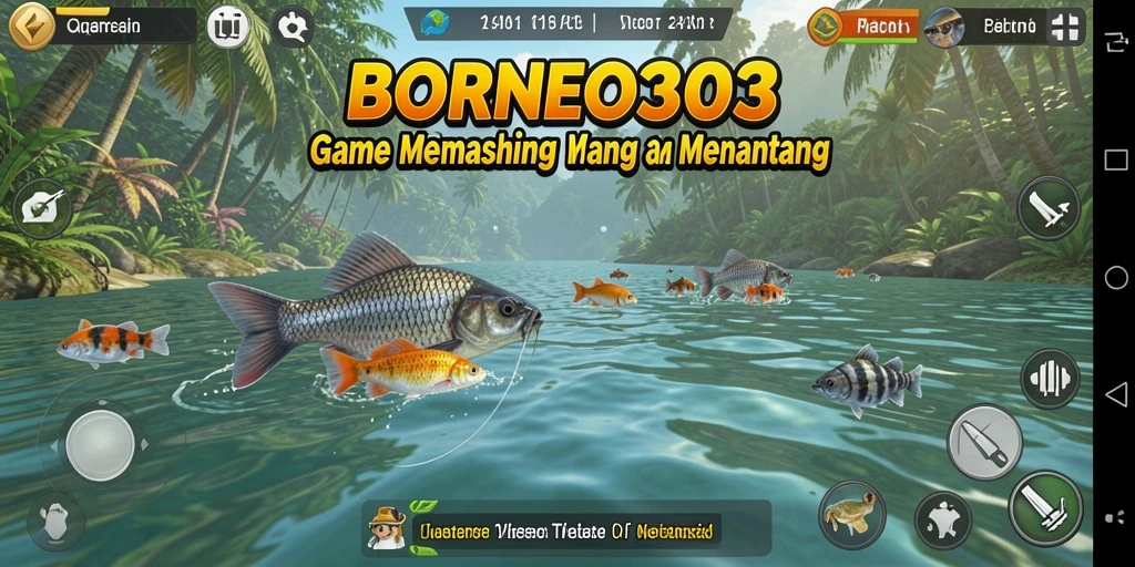 Gameplay BORNEO303 yang menampilkan suasana memancing yang menakjubkan.