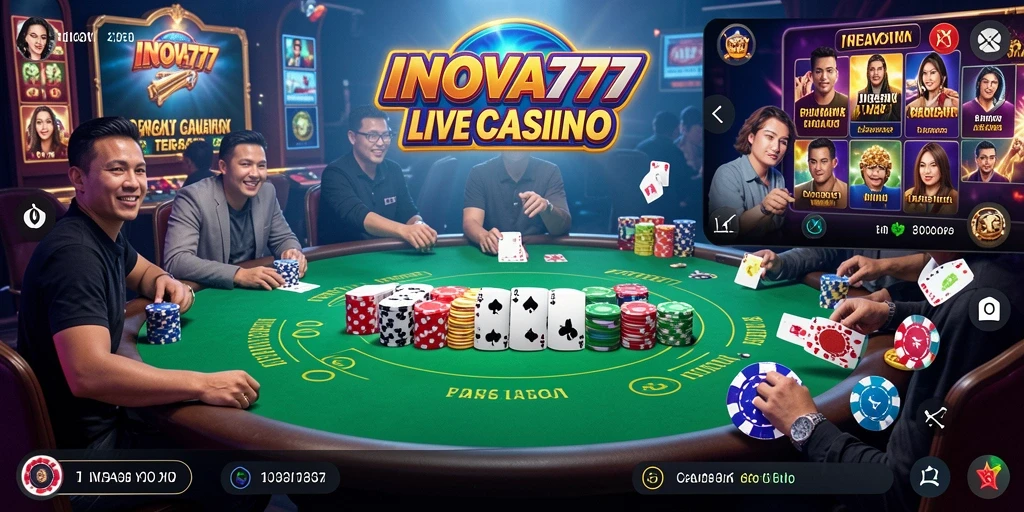 Tampilan gameplay Live Casino yang memukau dan interaktif di INOVA777.