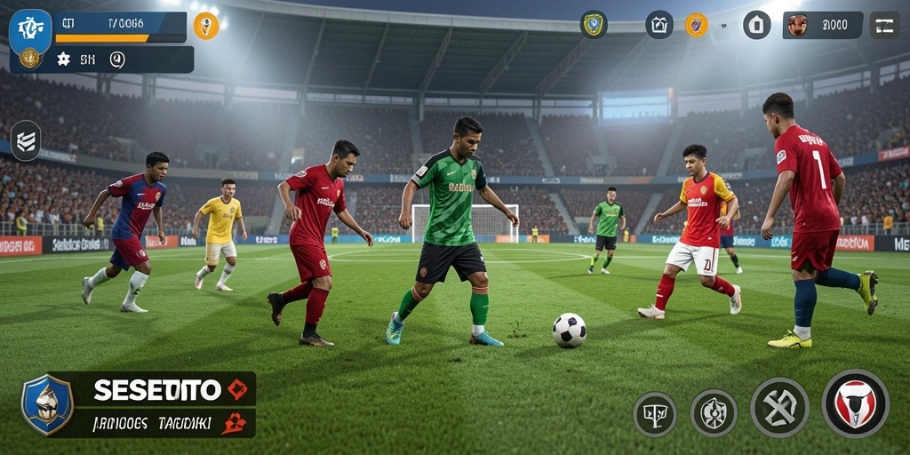 Tampilan gameplay SESETOTO yang mendebarkan dari lapangan hijau.